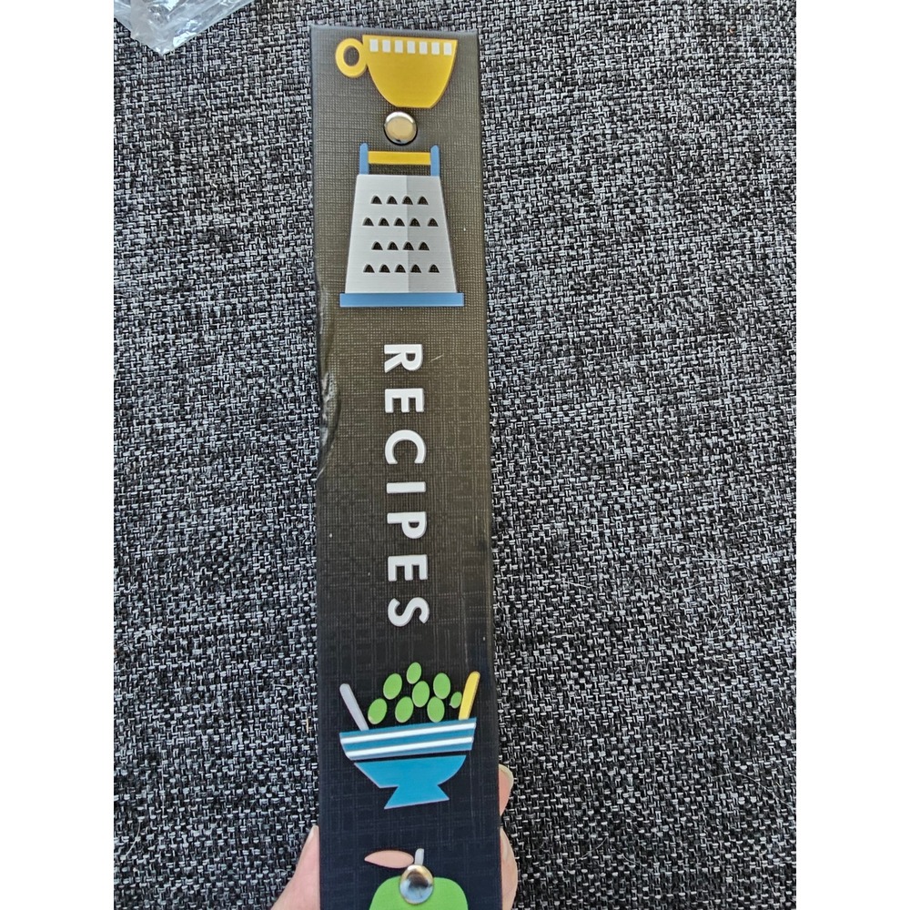 Recipe Binder 3-Ring Organizer Colorful Kitchen Illustration Black Hardcover - Picture 4 of 9